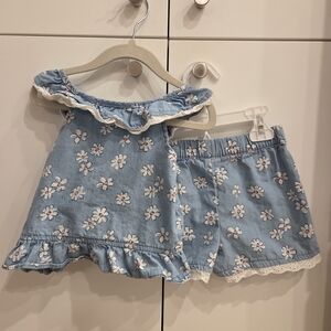 Floral Blue Kids Bottoms Set